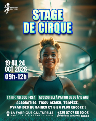 Affiche : Stage de cirque pour enfants (6-13 ans)